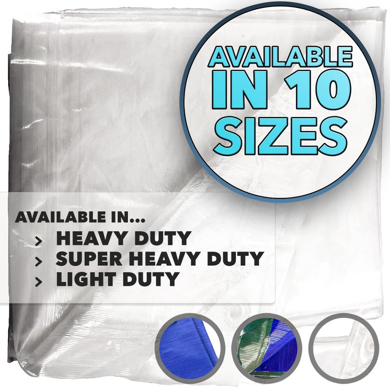 Queen of Tarps ملكة الأغطية | 6x8 غطاء خفيف الوزن مقاوم للماء، 70 GSM بسماكة 7 MIL، مقاوم للأشعة فوق البنفسجية/التمزق، للتخييم، الأثاث الخارجي، السيارة، الخيام، الطلاء، حماية الحطب - Image 1